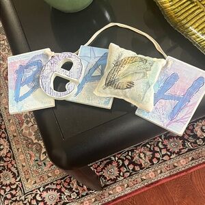 Blue Beach Wall Hanging Decor/ Firm Price